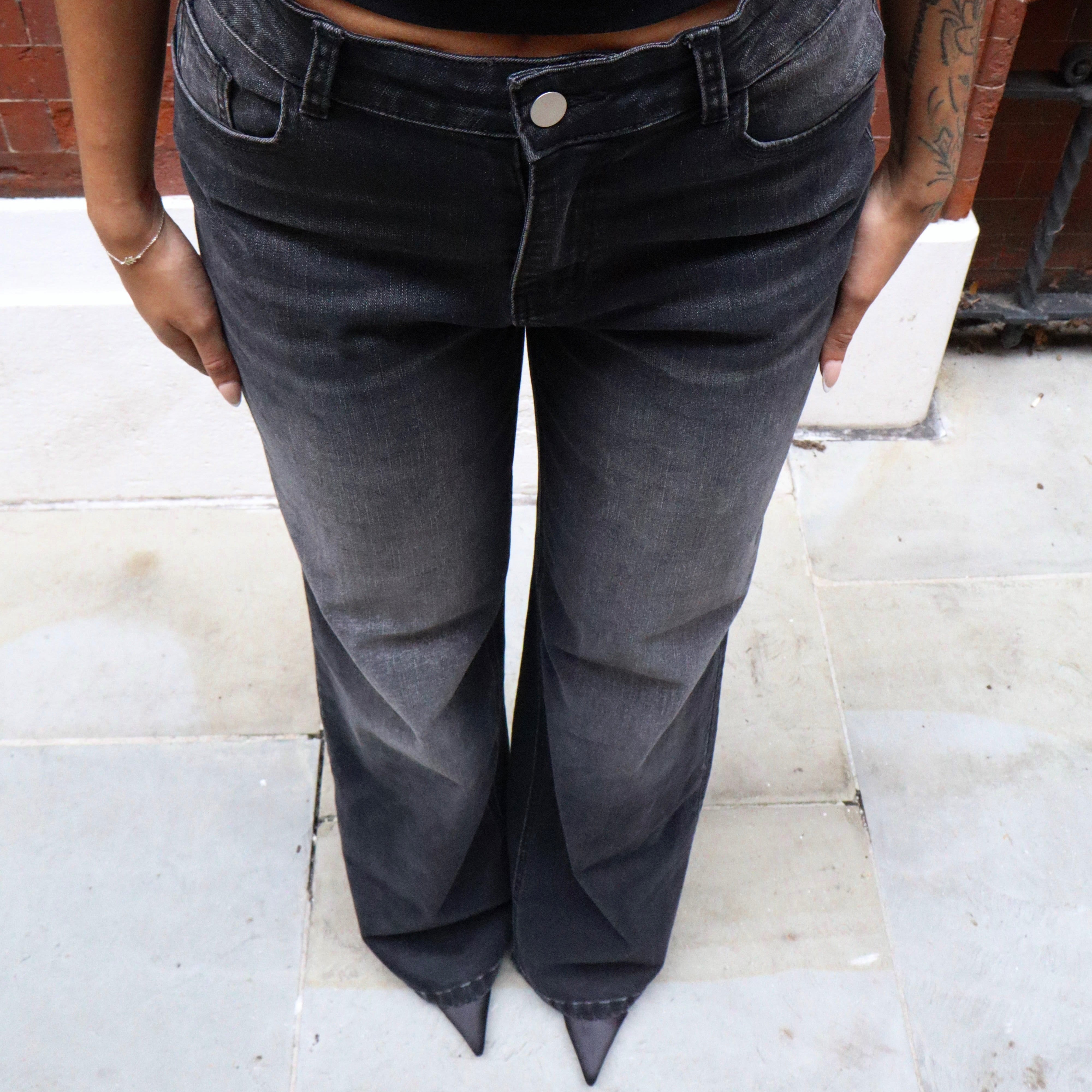 Straight Leg - Black and Grey Wash